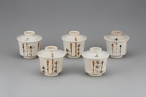 志野釉土筆文茶碗蒸