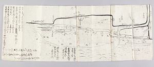 山崎川表樋より上牧村井路先迄之図