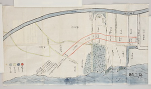 淀川水除堤敷設絵図