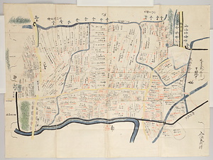 八幡宮御領大山崎下田地絵図