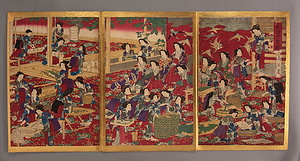 養蚕御一覧之図　3枚続き