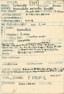 岩田久二雄フィールドノート