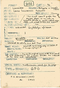 岩田久二雄フィールドノート