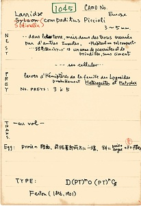 岩田久二雄フィールドノート