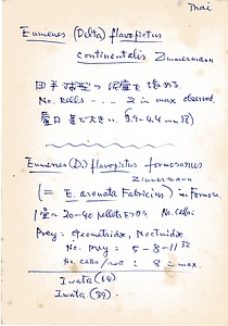 岩田久二雄フィールドノート