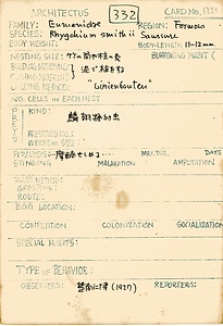 岩田久二雄フィールドノート