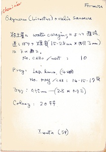 岩田久二雄フィールドノート