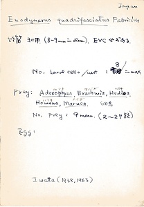 岩田久二雄フィールドノート