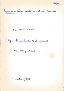 岩田久二雄フィールドノート