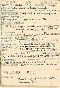 岩田久二雄フィールドノート