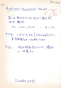 岩田久二雄フィールドノート