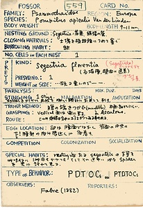 岩田久二雄フィールドノート