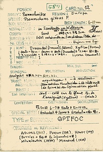 岩田久二雄フィールドノート