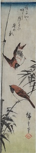 竹に雀