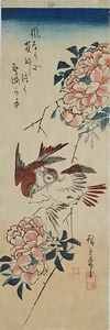 薔薇に雀