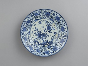 染付芙蓉手花鳥図大皿