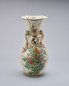 錦手花鳥文大花瓶