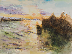 ロワール河の落日