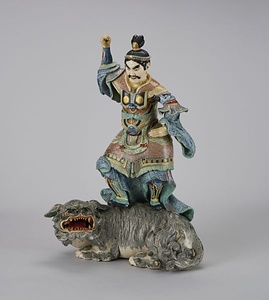 錦手獅子乗鍾馗像