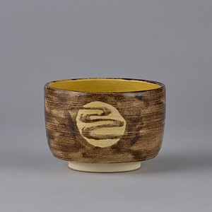 黄べっ甲筒茶碗