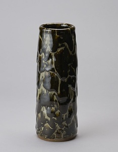 どんこ釉筒花生