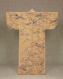 寺社風景模様小袖