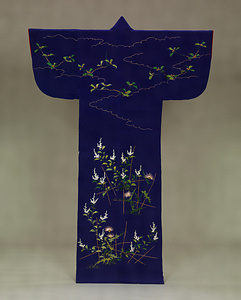 薊卯の花模様単衣