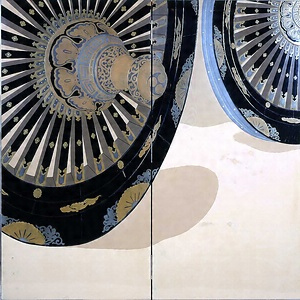 御車山文蒔絵屏風