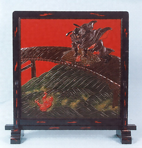 鍾馗物語文衝立