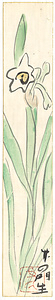 筏井竹の門画 短冊「水仙図」
