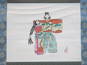 紙本彩色雛図
