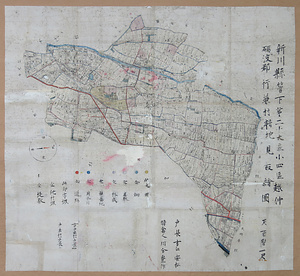 新川県管下第二十大区小四区越中砺波郡行兼村耕地見取絵図