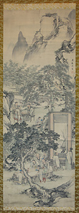 紙本墨画淡彩琴棋書画図