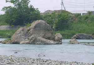荒川の青岩礫岩