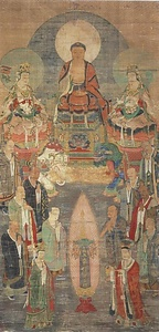 絹本著色釈迦諸尊集会図