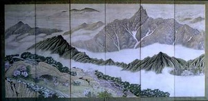 槍ヶ岳穂高岳六曲一双屏風