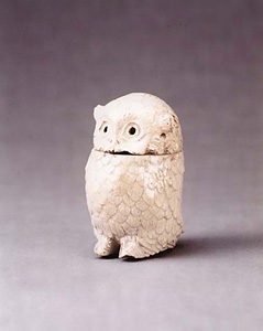 御深井釉木菟香炉