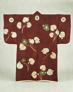 紫地葵紋付葵の葉文辻ケ花染羽織