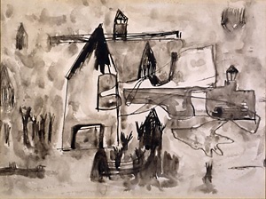 風景（三角屋根の家）