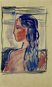 左向きの女の顔