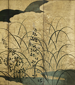 秋草図屏風