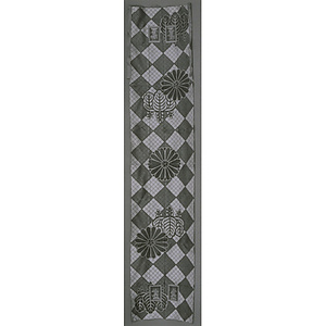 横被 斜石畳に菊桐紋四天王文様唐織