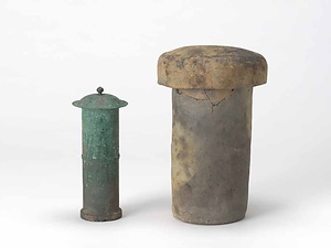 銅製経筒並陶製外筒