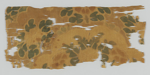 正倉院裂 淡茶地集花葉鳥文夾纈平絹