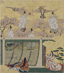 源氏物語絵色紙帖 若菜上 詞菊亭季宣