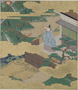 源氏物語絵色紙帖 夕霧 詞花山院定熈