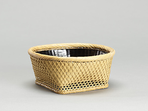 有馬製底四方炭斗　惺斎好　惺斎在判