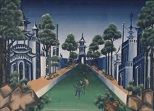 油彩中国風景（額入）