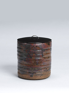 瀬戸一重口水指　銘谷陰