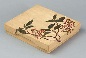 万両色粉蒔絵色紙箱